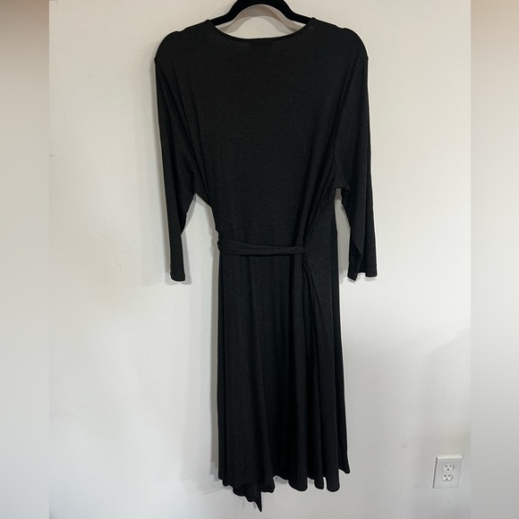 J.Jill Charcoal Ribbed Knit Wrap Dress - Picture 10 of 15
